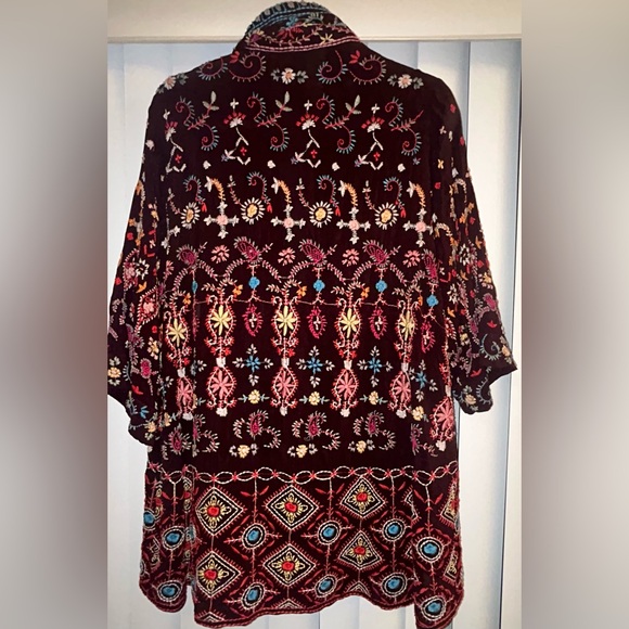 Johnny Was Waverly Kimono Jacket Colorful Embroidered Boho Artsy Size Medium - Picture 7 of 9